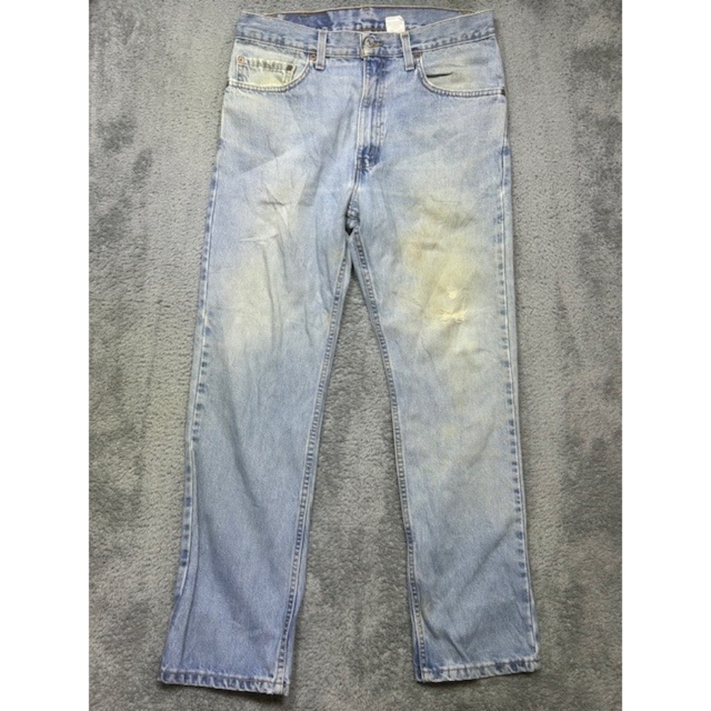Vintage Levis Jeans Mens 33x30 Distressed Faded Light Wash Workwear HOLES‎